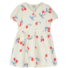 Tetra kleedje met kersen - Bloused woven dress off white 